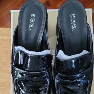 Michael Kors Glossy Black Mules